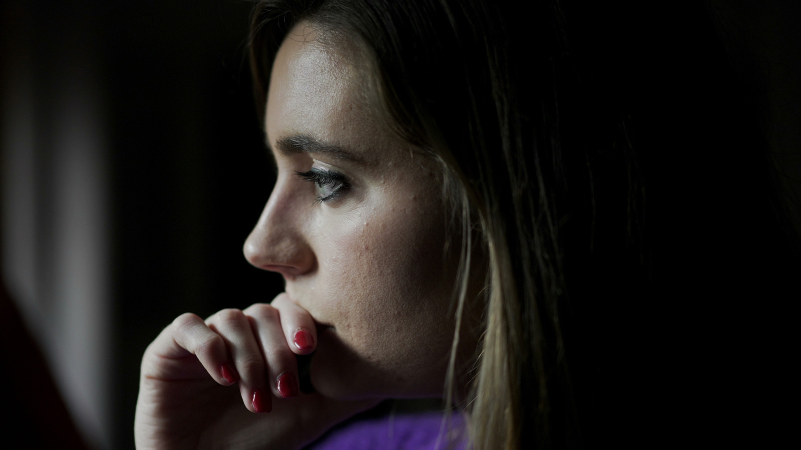 A woman looking anxious